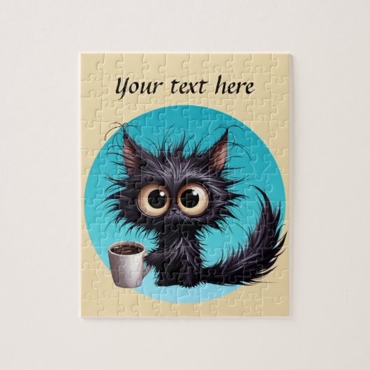 Puzzle Fun coffee cat ajouter (Vertical)
