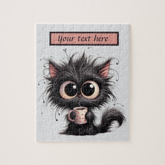 Puzzle Fun coffee cat ajouter (Vertical)