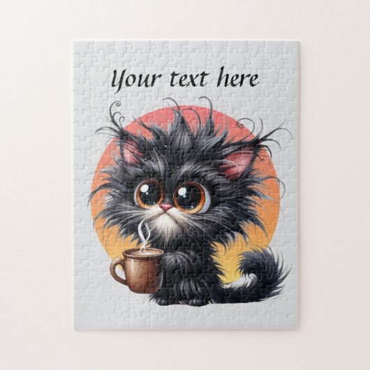 Puzzle Fun coffee cat ajouter (Vertical)