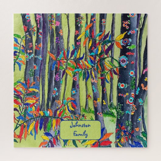 Puzzle Fun Coloré Bleu & Forêt Verte (Vertical)