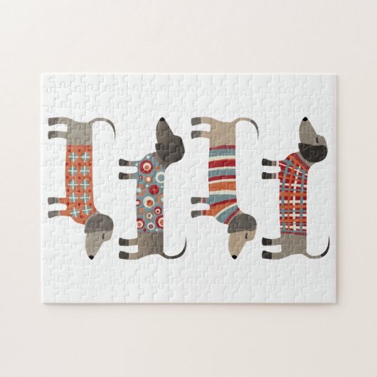 Puzzle Fun Dachshund Wiener Sauser Chien (Horizontal)