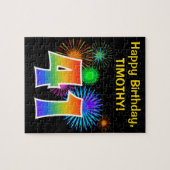 Puzzle Fun Fireworks + Rainbow Motif "41" Anniversaire # (Horizontal)