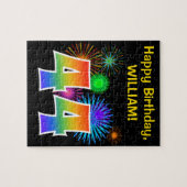 Puzzle Fun Fireworks + Rainbow Motif "44" Anniversaire # (Horizontal)