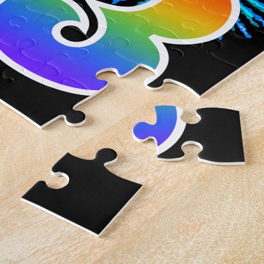 Puzzle Fun Fireworks + Rainbow Motif "53" Anniversaire # (Côté)