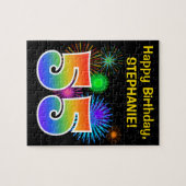 Puzzle Fun Fireworks + Rainbow Motif "55" Anniversaire # (Horizontal)