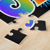 Puzzle Fun Fireworks + Rainbow Motif "65" Anniversaire # (Côté)