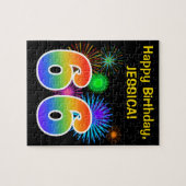 Puzzle Fun Fireworks + Rainbow Motif "66" Anniversaire # (Horizontal)