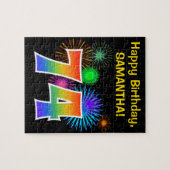 Puzzle Fun Fireworks + Rainbow Motif "74" Anniversaire # (Horizontal)