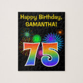 Puzzle Fun Fireworks + Rainbow Motif "75" Anniversaire # (Vertical)