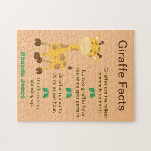 Puzzle Fun Giraffe Faits (Horizontal)