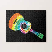 Puzzle Fun Hippie Rainbow Tie Dye Acoustique Guitare Prem (Horizontal)