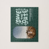 Puzzle Fun Retro Typographie Photo Mariage Enregistrer la (Vertical)