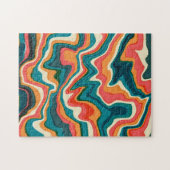 Puzzle Funky Abstract Colorful Artsy Marble Swirl Ebru (Horizontal)