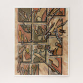 Puzzle Funky Brown Abstract (Vertical)