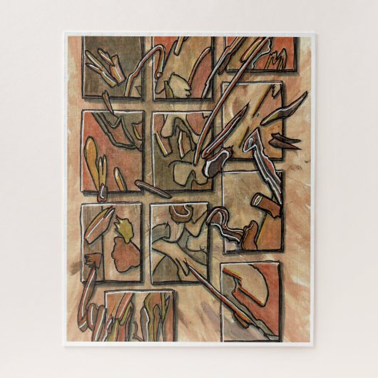 Puzzle Funky Brown Abstract (Vertical)