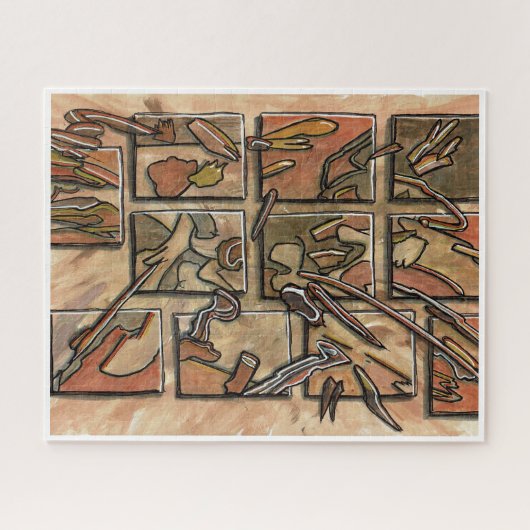 Puzzle Funky Brown Abstract (Horizontal)