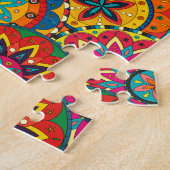 Puzzle Funky Retro couleur Motif Mandala (Côté)