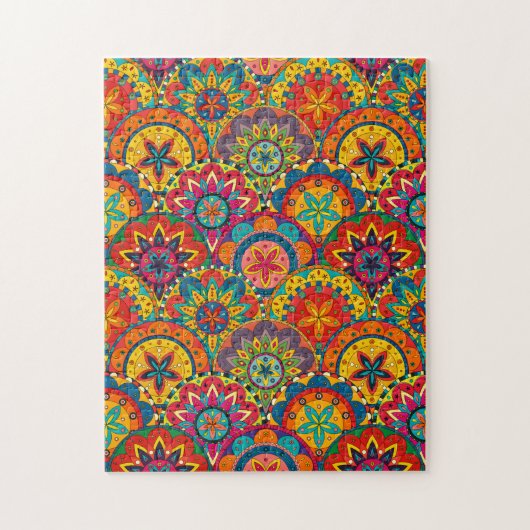 Puzzle Funky Retro couleur Motif Mandala (Vertical)