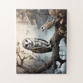 Puzzle Funny Barn Owl assis à Branch (Vertical)