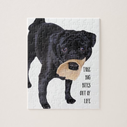 Puzzle Funny Black Carlin Emmenez les gros bouchées hors (Vertical)