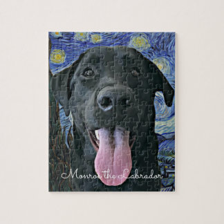Puzzle Funny Black Lab Chien photo et nom Personnalisé