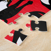 Puzzle Funny Black Red Cat Fitness (Côté)