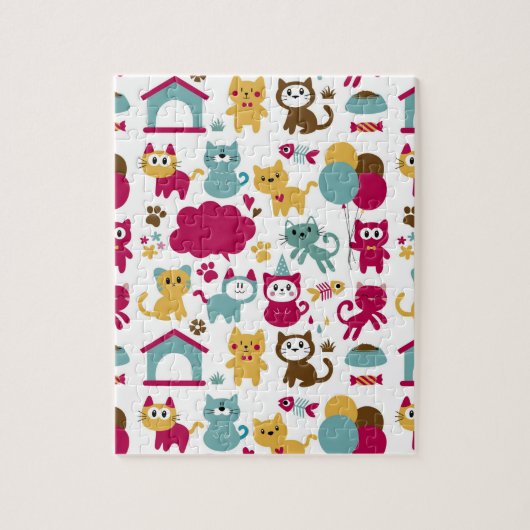 Puzzle Funny Cats Motif (Vertical)