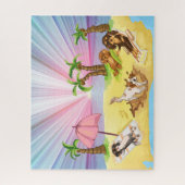 Puzzle Funny Cavalier King Charles Spaniels at the Beach  (Vertical)