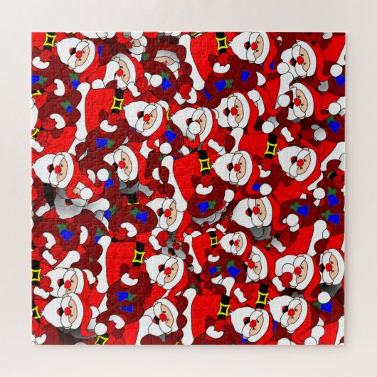 Puzzle Funny Christmas Modern Whimsical Père Noël Collage (Horizontal)