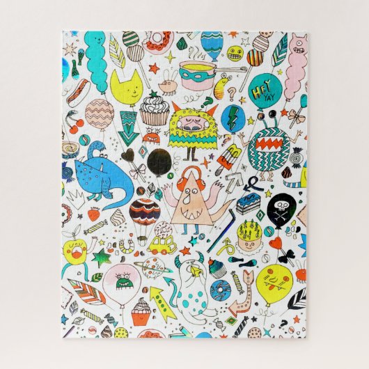 Puzzle Funny Colorée Alien fête des monstres (Vertical)