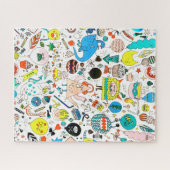 Puzzle Funny Colorée Alien fête des monstres (Horizontal)