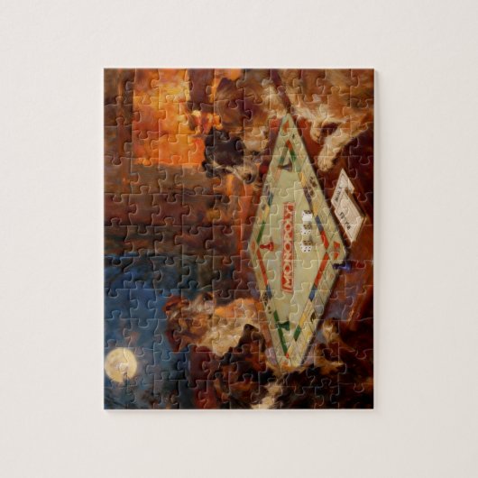 Puzzle Funny Cute Dogs Playing A Board Game (Vertical)