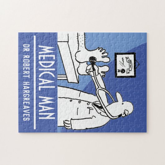 Puzzle Funny Doctor with Stethoscope Checking Feet (Horizontal)