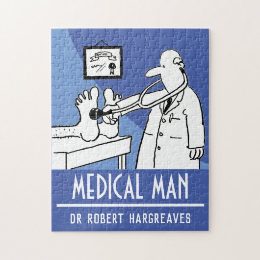 Puzzle Funny Doctor with Stethoscope Checking Feet (Vertical)