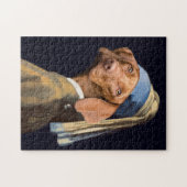 Puzzle Funny Dog Girl with a Pearl Earring Vermeer Parody (Horizontal)