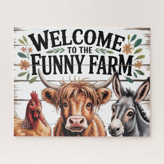 Puzzle Funny Farm Animals (Horizontal)