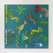 Puzzle Funny Jurassic monogrammed bleu montagne (Horizontal)