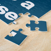 Puzzle Funny Lake House Friends Citation Typographie Bleu (Côté)