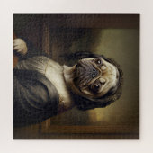 Puzzle Funny Mona Lisa Pug (Horizontal)