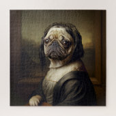 Puzzle Funny Mona Lisa Pug (Vertical)