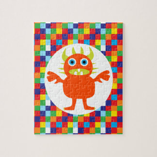 Puzzle Funny Orange Monster Créature Blocs de couleurs vi