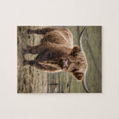 Puzzle **"Furry Majesty : The Woolly Brown Highland Cow"* (Horizontal)