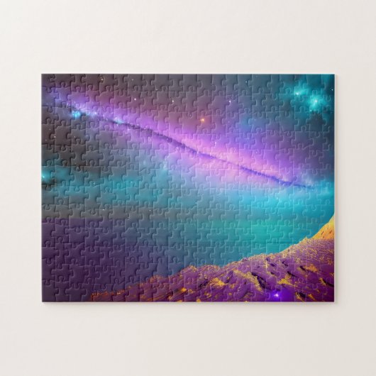 Puzzle Fusillade de comète violette galactique sur la pla (Horizontal)
