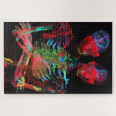Puzzle Fusion d'art avec embrassade de squelette néon (Horizontal)