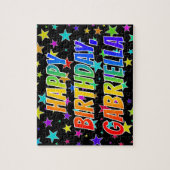 Puzzle "GABRIELLA" First Name, Fun "HAPPY BIRTHDAY" (Vertical)