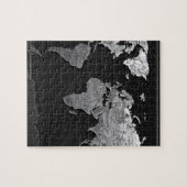 Puzzle galaxie 4 noirs et blancs de carte du monde (Horizontal)