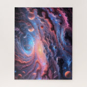 Puzzle Galaxie cosmique avec planètes dans l'espace loint (Vertical)