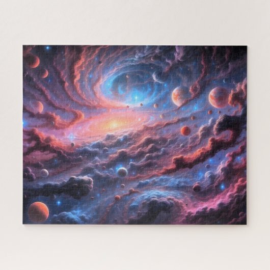 Puzzle Galaxie cosmique avec planètes dans l'espace loint (Horizontal)