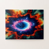 Puzzle Galaxie cosmique complexe bleu rouge et violet (Horizontal)
