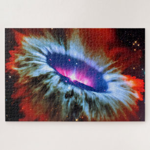 Puzzle Galaxie rouge rose cosmique explosant paysage